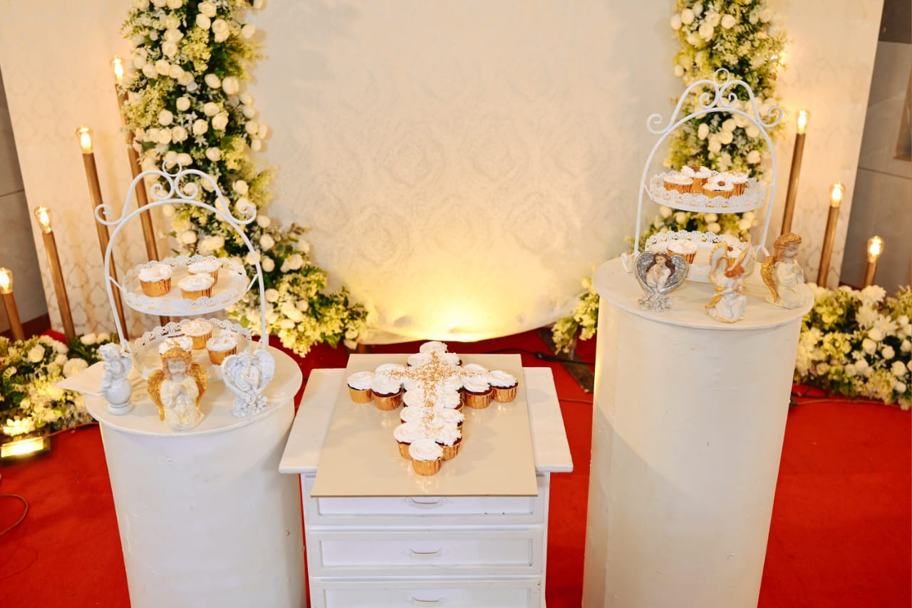 Hall dessert table set up for a celebration